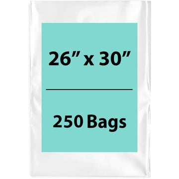 LDPE 2Mil Clear Poly Bags 26X30 inches 250 Bags